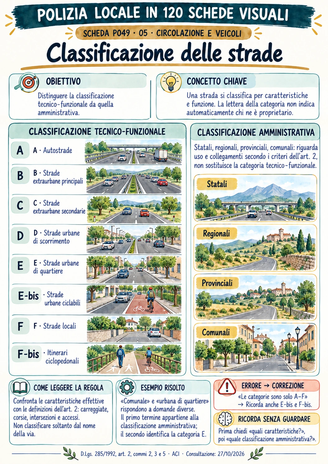 Classificazione delle strade — anteprima della scheda
